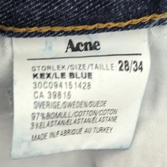 ACNE Jeans Kex Le Blue Straight Leg Skinny 28 - Picture 8 of 9